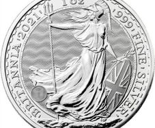 2021 UK 2 Pounds Britannia 1 Oz Silver Bullion Coin. (In Capsule)