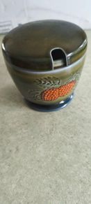Vintage WADE PORCELAIN Pottery IRELAND Irish Sugar Berry Preserves Jam Bowl Container with Lid 1950-60s