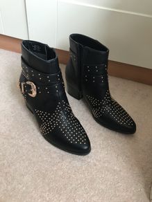 Savida Stud  Buckle Ankle  Boots
