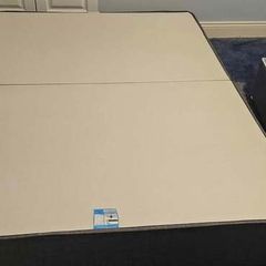 5ft King Size Divan Bed Base  Grey Fabric (Practically New)