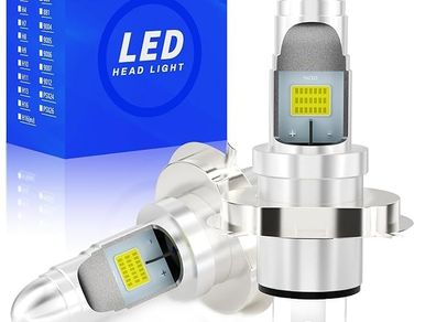 HS1 LED Bulbs H4 9003 Motorcycle Headlight Bulbs High Low Beam COB 10W 1000 Lumens DC 9-80V Replacement for 35/35W HS1 Halogen Bulbs