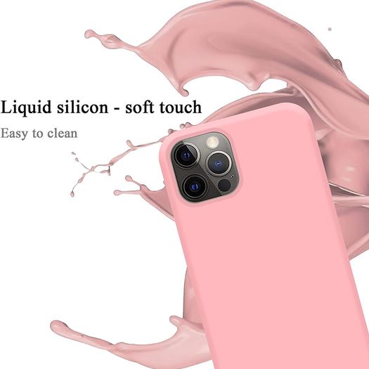 Liquid Silicone Case For iPhone 12 / 12 Pro Luxury Thin Soft Phone Cover New Chalk Pink - FHT9IP12LK