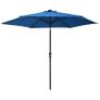 Outdoor Parasol with LED Lights and Steel Pole 300 cm Azure Image 5