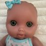 Berenguer Lil Cutesie Chubby approx. 9" Baby Doll Green Eyes 18-14 Used Please see photos Image 2