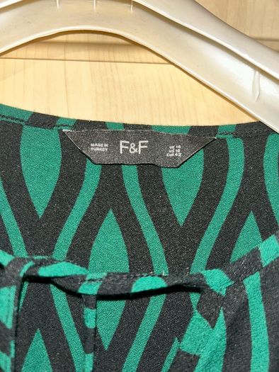 Green and black printed mini dress