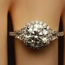 2 carat Moissanite Halo Ring with Accents Image 4