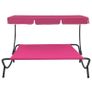 Outdoor Lounge Bed with Canopy Pink Image 3