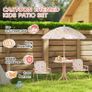 4-Piece Kids Garden Table and Chair Set with Adjustable Parasol, Folding Chairs, Table, Rainbow Pattern, Pink Image 5