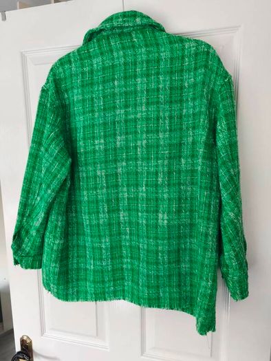 Zara tweed overshirt jacket, green size S