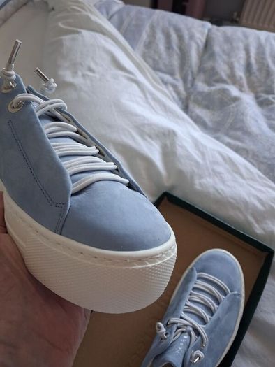 Paul Green Leather Sneakers - Light Blue - UK 6 - BNWT RRP 199