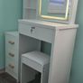 Dressing table & stool white LED vanity desk Image 2
