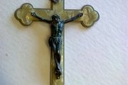 Old metal crucifix Souvenir of Mount Melleray Ireland Irish Co. Waterford