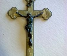Old metal crucifix Souvenir of Mount Melleray Ireland Irish Co. Waterford
