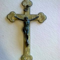 Old metal crucifix Souvenir of Mount Melleray Ireland Irish Co. Waterford