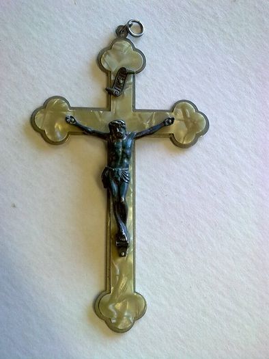 Old metal crucifix Souvenir of Mount Melleray Ireland Irish Co. Waterford