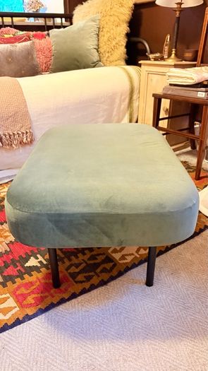 Green Velvet Ottoman