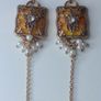 Elegant Gold & Yellow Period Ornate Style Earrings Image 3
