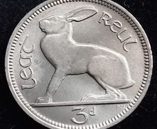 Ireland - 1966 - Irish 3d - 3 Pence - Hare - KM.12a - UNC - [2697]