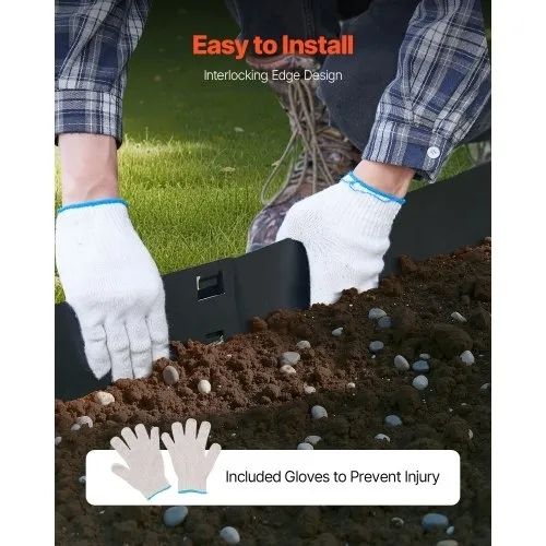 Steel Landscape Edging 5 Packs 39 x 5in Rust-Resistant for Yard Black