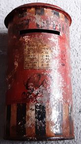 vintage possibly antique saving tin, 40 c