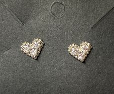 Moissanite diamond Heart Earrings