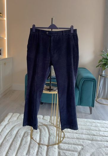 Mens Navy Corduroy Trousers from Gurteen