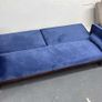 3-Seater Sofa Bed with Gold Legs , Blue velvet Image 4