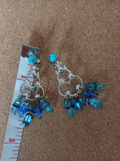 925 silver earrings with blue stones