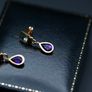 Vintage 1960/70 Topaz & Amethyst Earrings - 18ct Image 6