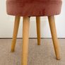 Pink Velour Foot Stool Image 2