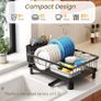 SNTD Dish Drying Rack for Small Kitchen Counter 11 x 15 inch Black - Brand New Image 3