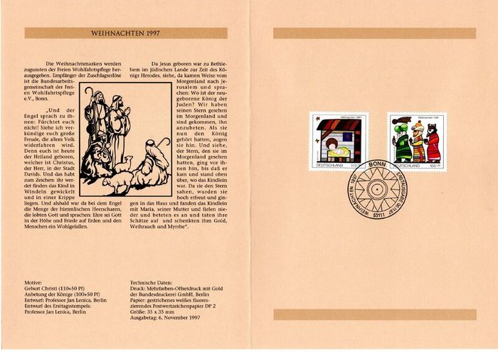 1997 Bundes Republic Deutschland (Germany) Federal Annual Stamp EFT Collection incl 45 images of contents