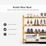 Shoe Rack, 4 Tier Bamboo Shoe Racks Storage Organizer (FREE POSTAGE) Image 2