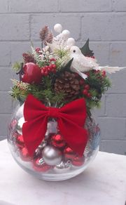 Christmas Fishbowl Centerpiece