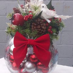 Christmas Fishbowl Centerpiece