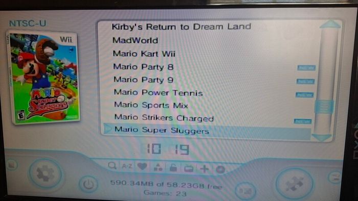 Modded Nintendo Wii with games 64GB SD