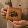 Men Skull Motorcycle Wallet Biker Wallet Leather Bifold Wallet Motorcycle Rider Gift Image 5