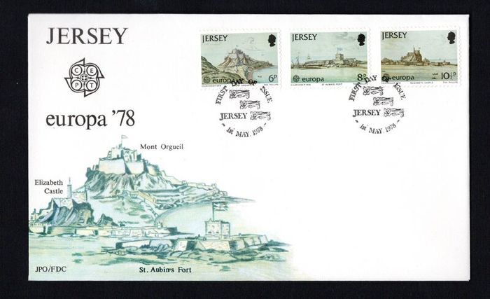 1978 Jersey Europa Monuments Commemorative Stamps First Day Cover (FDC)