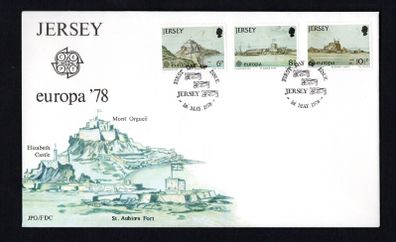 1978 Jersey Europa Monuments Commemorative Stamps First Day Cover (FDC)