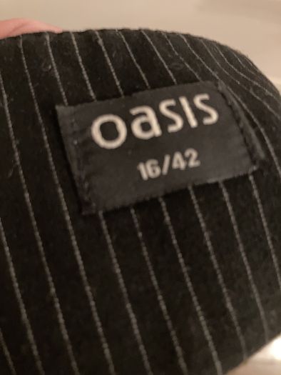 Oasis Black Pin Striped Skirt