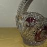 Vintage Hofbauer Red Bird Crystal Basket Image 7