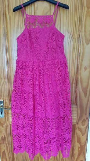 River Island pink lace dress 10