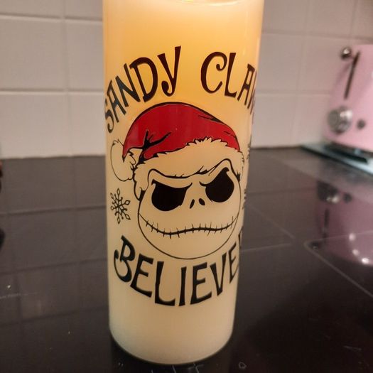 Jack skellington sandy claws led candle