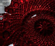 Vintage Ruby Red Hobnail Glass Bowl