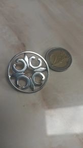 Stamped silver St Magnus cross brooch, with pouch, D18 freepost