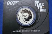 2022 Perth Mint 1oz Silver Colour Collectible Coin-James Bond 007 No Time To Die
