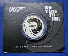2022 Perth Mint 1oz Silver Colour Collectible Coin-James Bond 007 No Time To Die