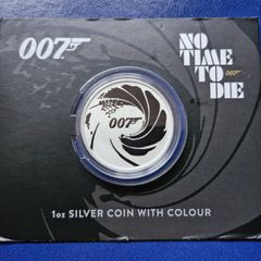 2022 Perth Mint 1oz Silver Colour Collectible Coin-James Bond 007 No Time To Die
