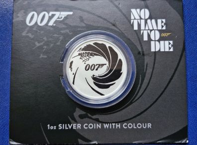2022 Perth Mint 1oz Silver Colour Collectible Coin-James Bond 007 No Time To Die