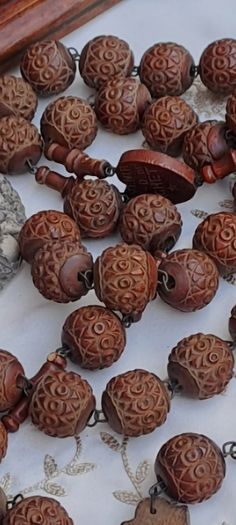 VICTORIAN HUGE Rosewood Rosary Beads